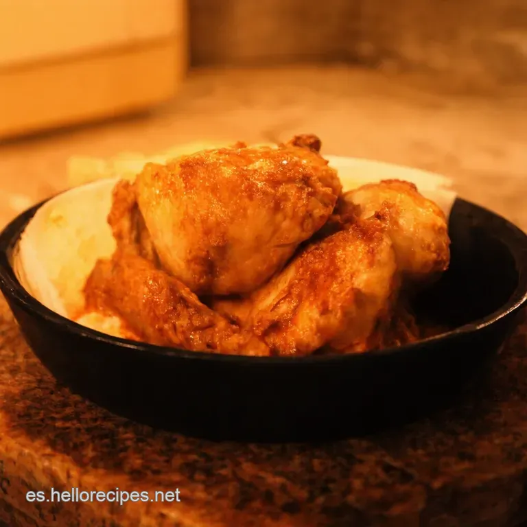 Pollo a La Cerveza Receta Tradicional presentation