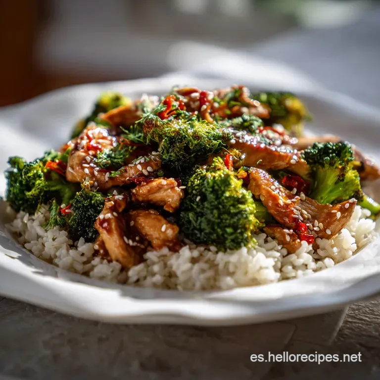 Salteado de Pollo y Br&oacute;coli Velveting