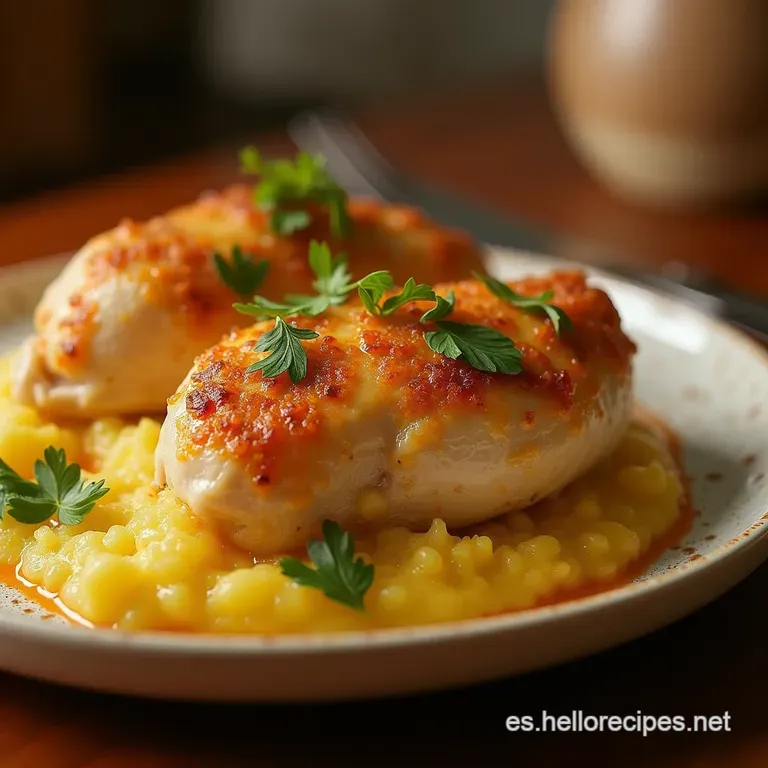 Pollo Cremoso a La Almendra Un Cl&aacute;sico Elegante Y Reconfortante presentation