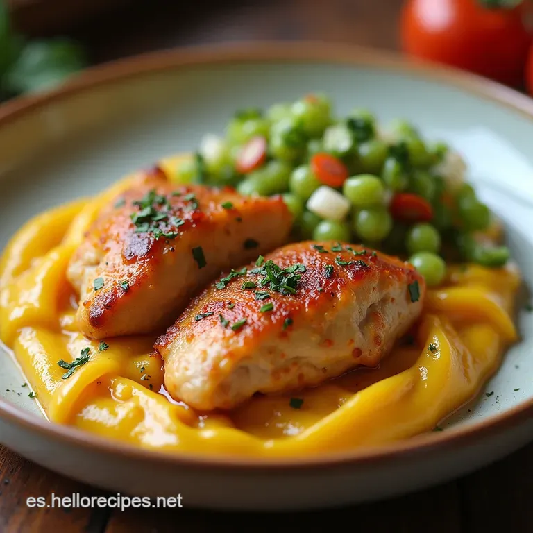 Pollo de Corral a la Mostaza Antigua Suave Cremoso y Listo en un Santiam&eacute;n