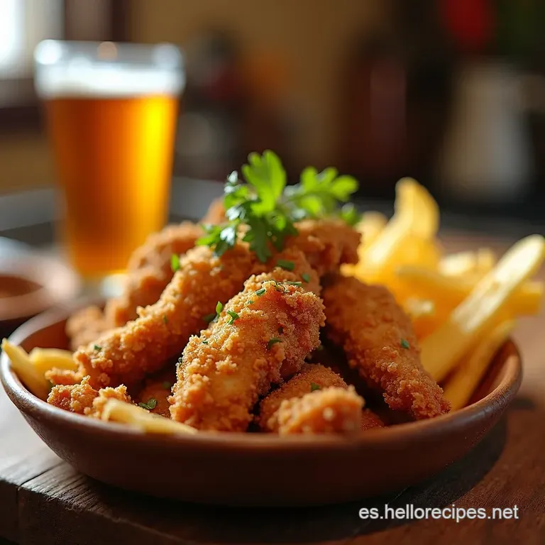 Pollo Frito Crujiente a La Americana Con Chips presentation