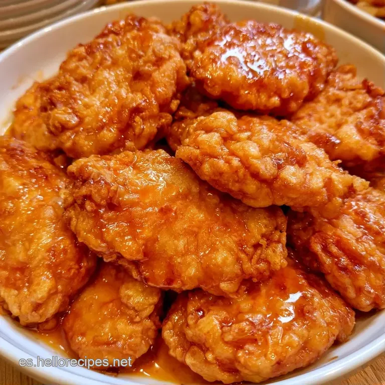 Piezas de pollo en costra dorada sobre plato cerámico, acompañadas de rodajas de limón amarillo y salsa cremosa blanca.