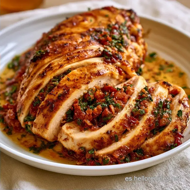 Pollo Relleno al Horno con Chorizo y Pan Rallado