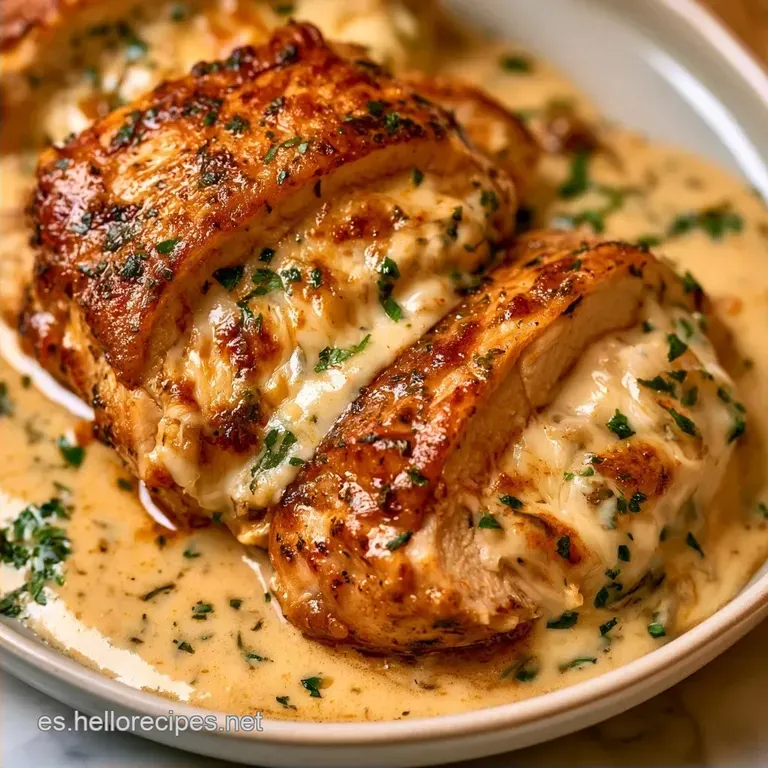 Pollo Relleno En Salsa Cremosa