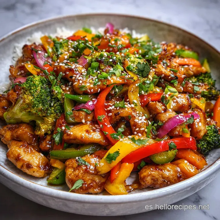 Perfectly portioned plate of juicy chicken and crisp-tender vegetables, drizzled with a light sauce. An easy, healthy week...