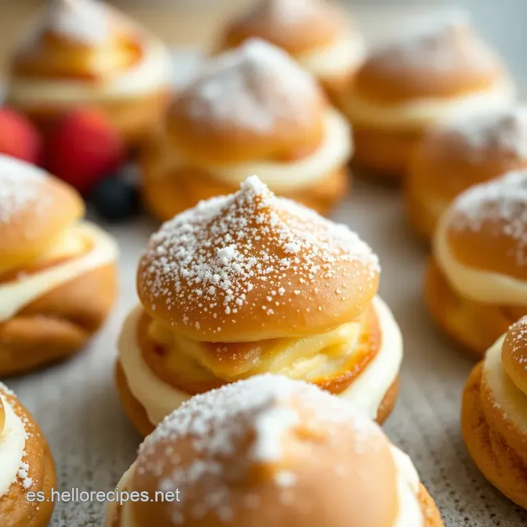 Profiteroles Cl&aacute;sicos Rellenos de Crema: Un Bocado de Par&iacute;s
