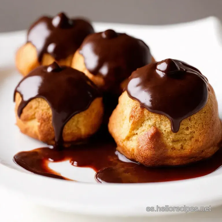 Profiteroles Divinos con Salsa de Chocolate de Ensue&ntilde;o
