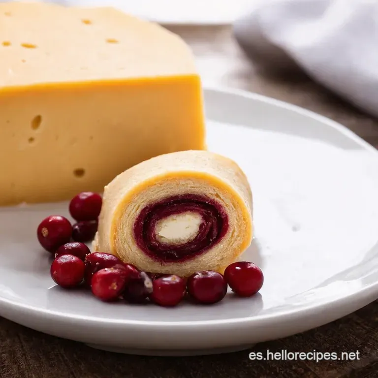 Rollo de Queso Festivo con Cranberries y Tocino