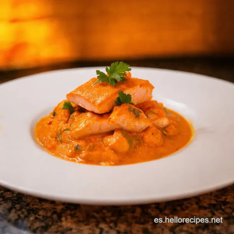 Salm&oacute;n Al Curry Express Un Bocado De India presentation