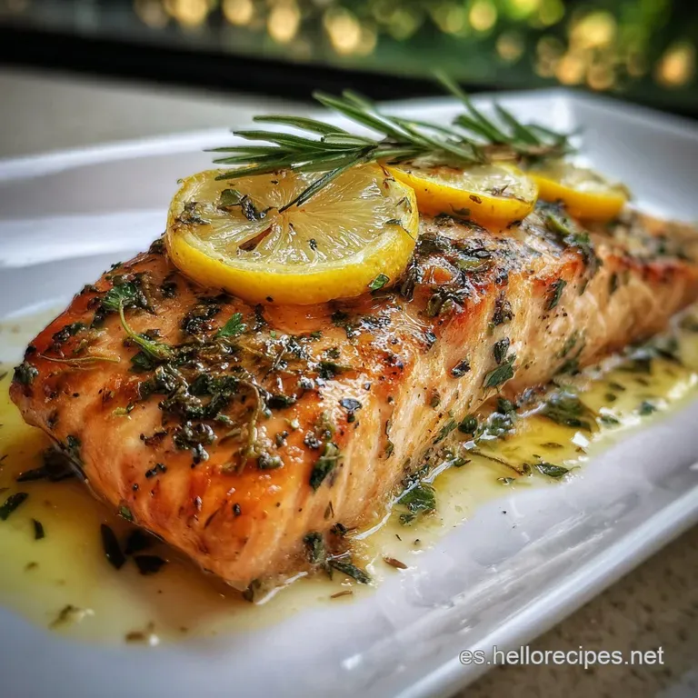 Perfectly plated salmon fillet with herbs, bright lemon wedge, served with vibrant green asparagus. Elegant, fresh, and he...