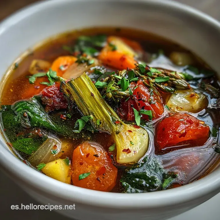 Sopa de Verduras: Caldo Vibrante y Vegetales Tiernos