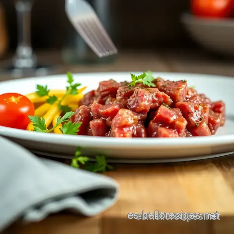 Steak Tartar: Un Cl&aacute;sico Con Sabor Espa&ntilde;ol presentation