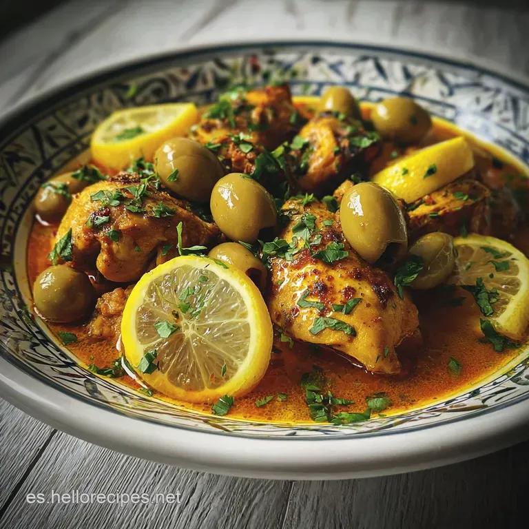 A steaming portion of tagine in a rustic bowl. Chicken glistens, highlighted by saffron threads and a sprinkle of vibrant ...
