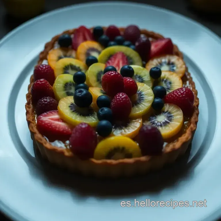 Tarta De Hojaldre Con Crema Pastelera Y Frutas Frescas presentation