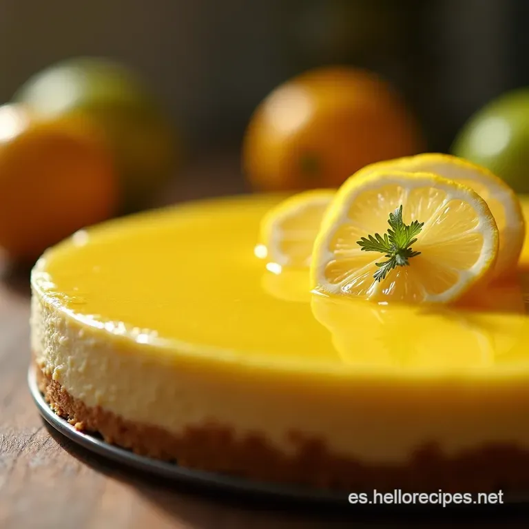 Tarta De Queso Cremosa Con Toque C&iacute;trico El Cheesecake De Lim&oacute;n presentation