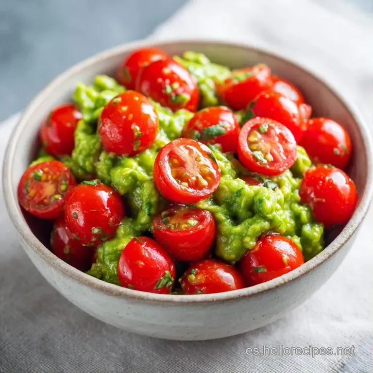 Bocados rojos y verdes dispuestos sim&eacute;tricamente con gotas de aceite brillante y hojas verdes frescas decorativas.