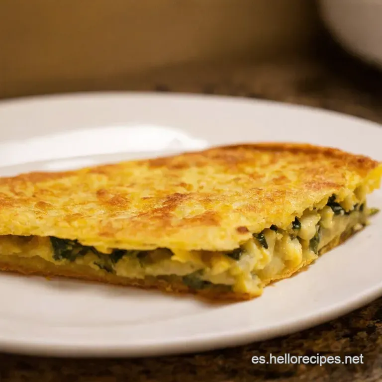 Tortilla Espa&ntilde;ola Con Espinacas Y Queso Manchego presentation