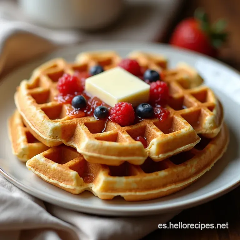 Waffles Crujientes de Masa Madre Desayuno de Campeones