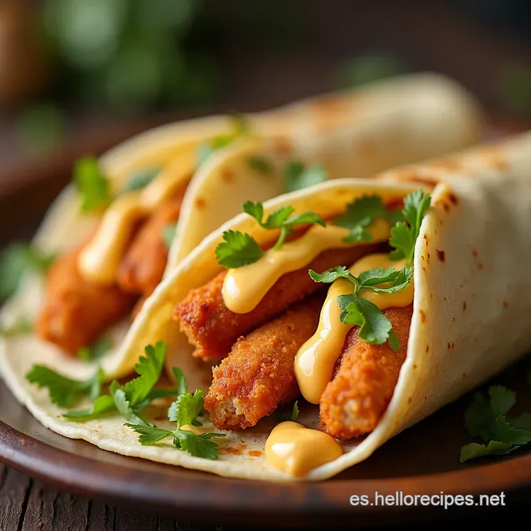 El Crujiente Perfecto Wraps de Pollo Frito al Estilo Chilango con Queso Fundido y Alioli de Ajo Asado